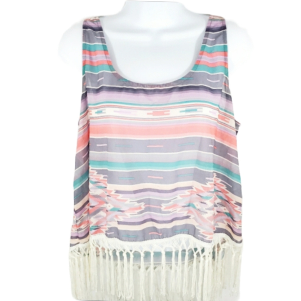 Xhilaration Boho Fringed Sleeveless Top
